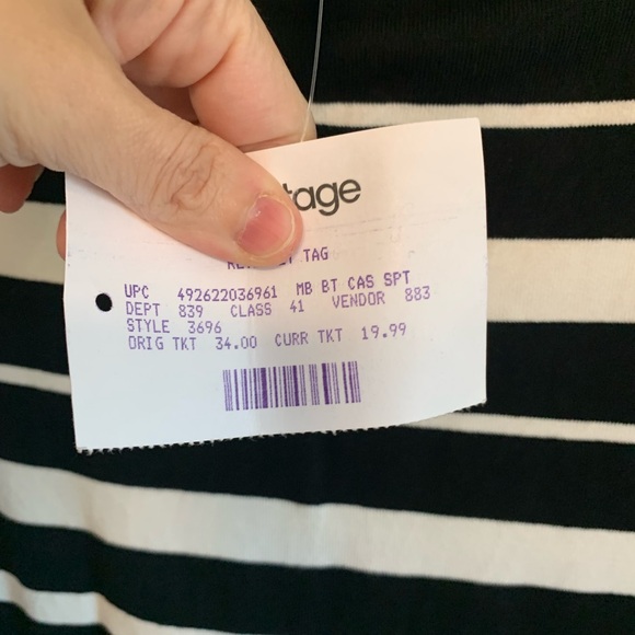 Ellen Tracy Black and White Striped Ribbed Pencil Skirt. New. Size XL - Picture 7 of 11